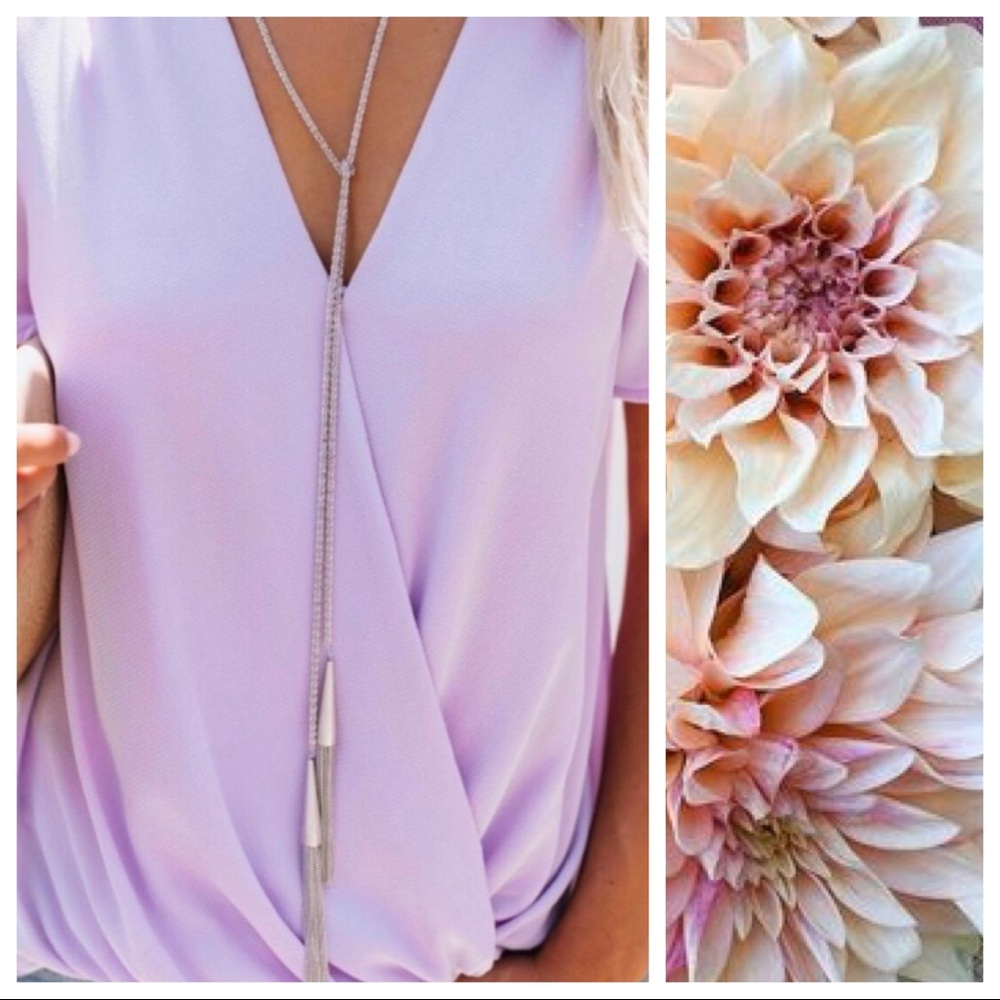 Kendra Scott Lilac Matte Phara Tassel Necklace NEW - Picture 1 of 8